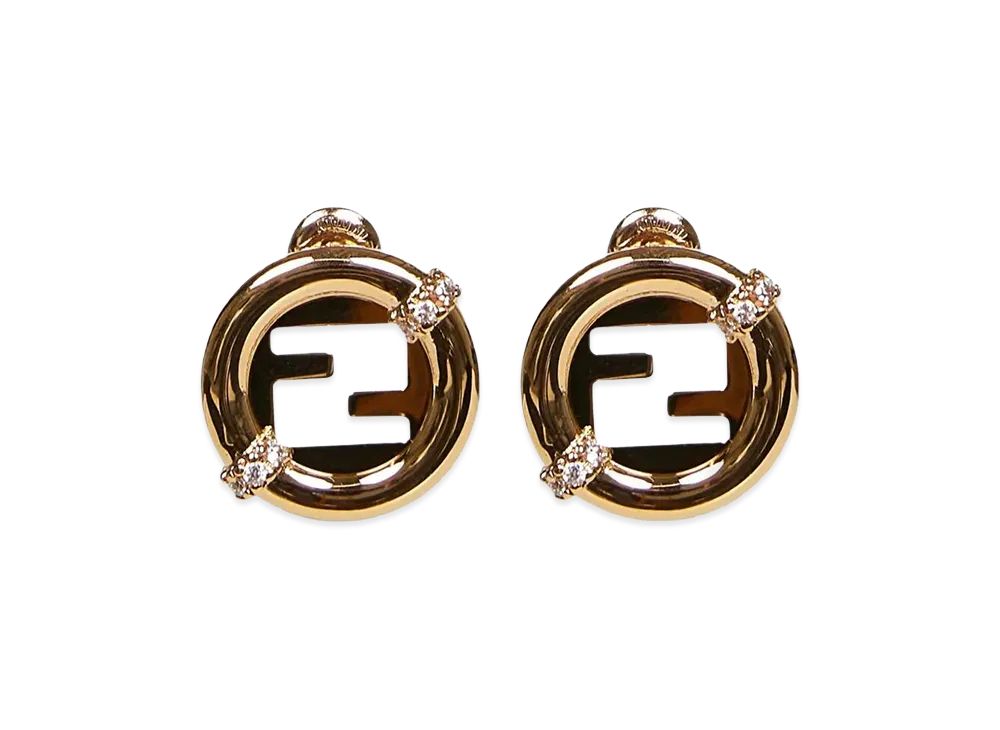 FENDI ピアス ゴールドトーン クリスタル レディース FENDI ゴールドクリスタルピアス