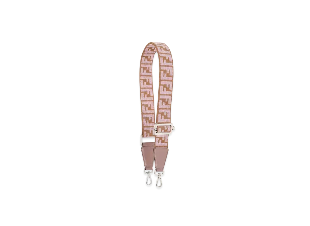 FENDI Strap You FF Webbing Reversible Shoulder Strap "Pink"