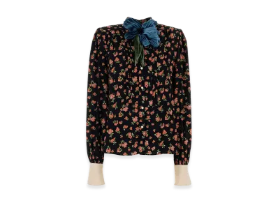Valentino Women's Printed Crepe Shirt "Floral"