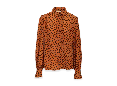 Valentino Women's Polka Dot Print Shirt "Brown"