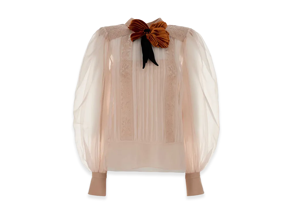 Valentino Women's Organza Blouse "Light Pink"