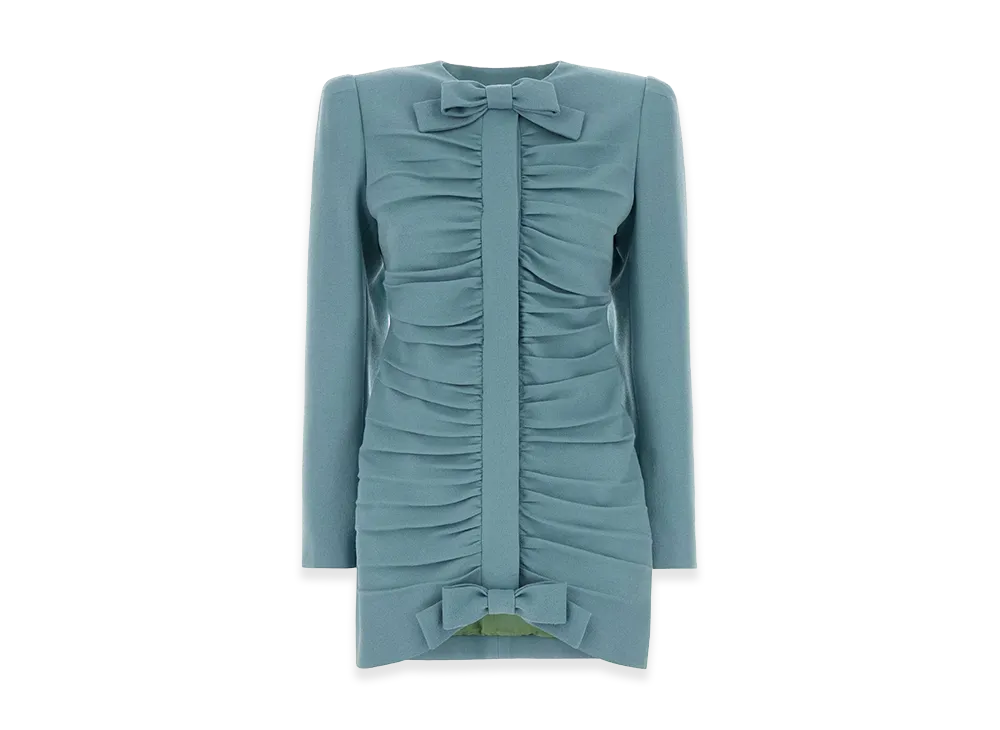 Valentino Women's Wool Mini Dress "Turquoise/Light Blue"