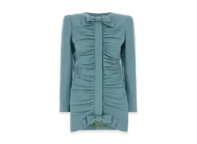 Valentino Women's Wool Mini Dress "Turquoise/Light Blue"