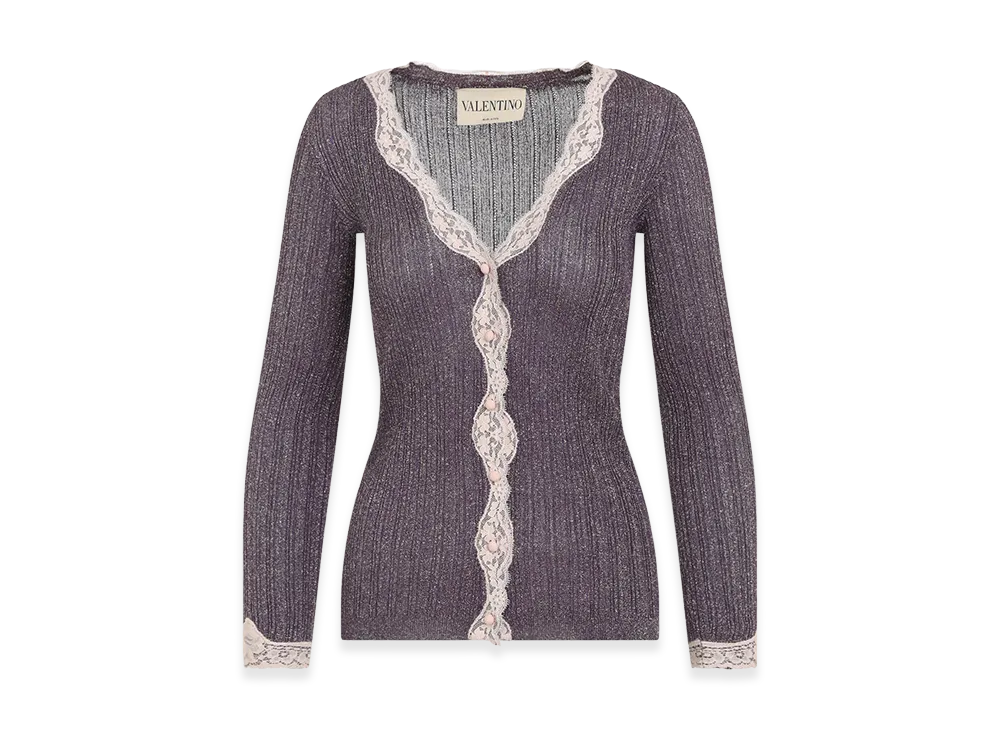 Valentino Garavani Women's Viscose Cardigan "Aubergine Gold"