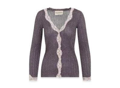 Valentino Garavani Women's Viscose Cardigan "Aubergine Gold"
