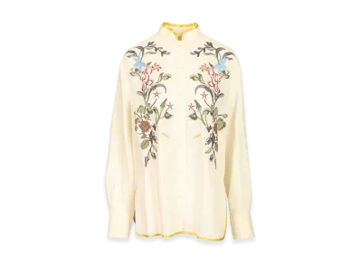 Valentino Women's Linen Shirt With Embroidery "White"
