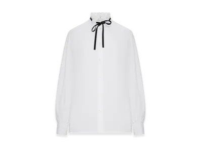 Valentino Women's Poplin Shirt With Ruffled Collar "White"