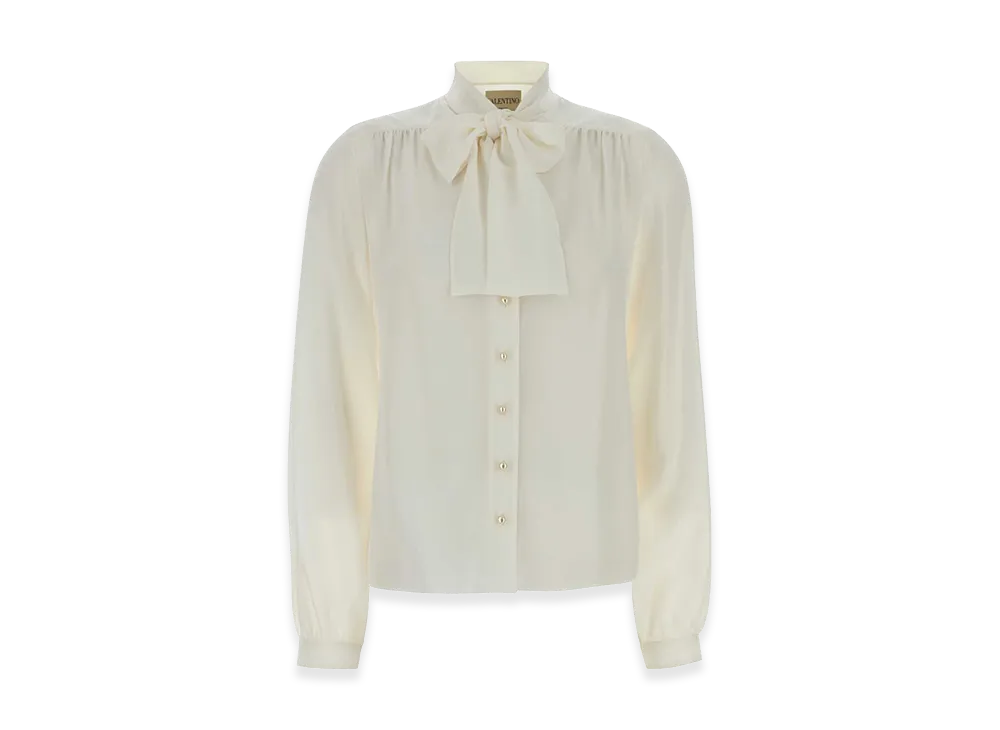 Valentino Women's Crepe Shirt "Ivory/White"