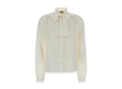 Valentino Women's Crepe Shirt "Ivory/White"