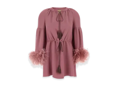 Valentino Women's Crepe Couture Blouse "Antiqued Pink"