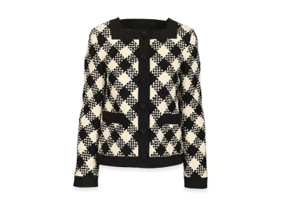 Valentino Women's Damier Checked Boucle Tweed Jacket "Multicolor"