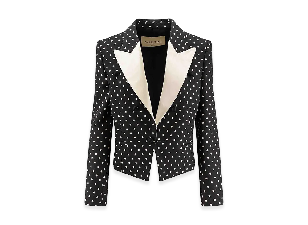 Valentino Women's Blazer In Viscosa A Pois "Black"