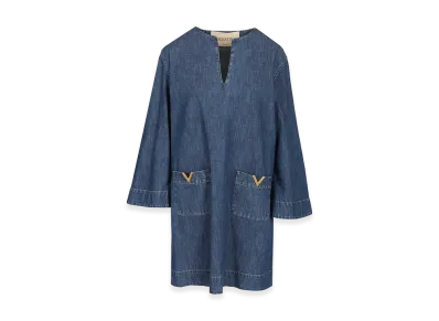 Valentino Women's Chambray Denim Dress "Blue"