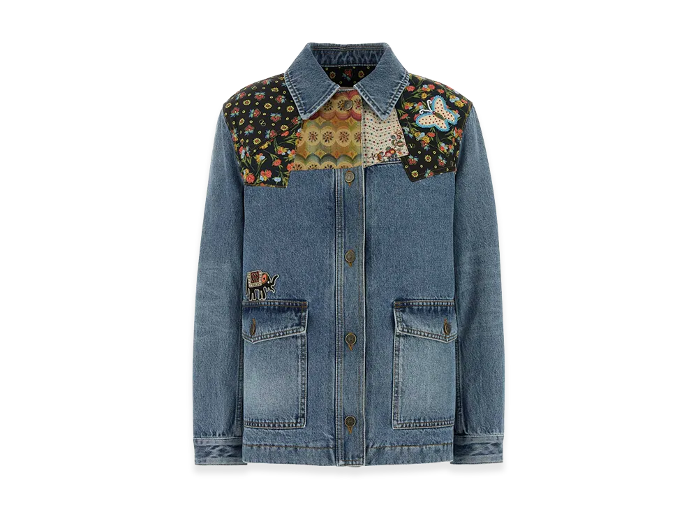 Valentino Women's Denim Padded Jacket "Blue"