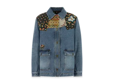 Valentino Women's Denim Padded Jacket "Blue"