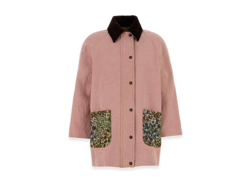 Valentino Women's Caban Denim Jacket "Pink"