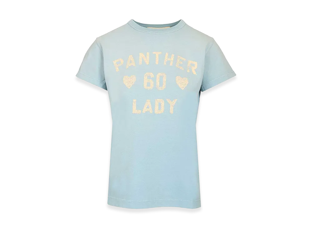 Valentino Women's "Panther Lady" Crewneck T-Shirt "Light Blue"