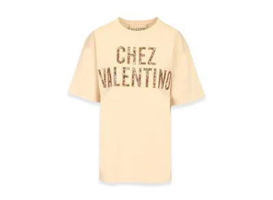 Valentino Women's Embroidered Cotton T-Shirt "Rose"