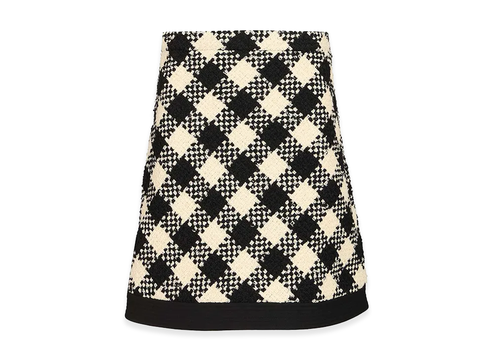Valentino Women's Damier Tweed Skirt "Multicolor"