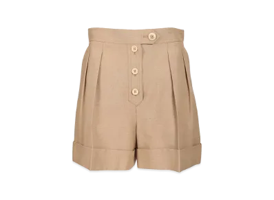 Valentino Women's Linen And Viscose Shorts "Beige"