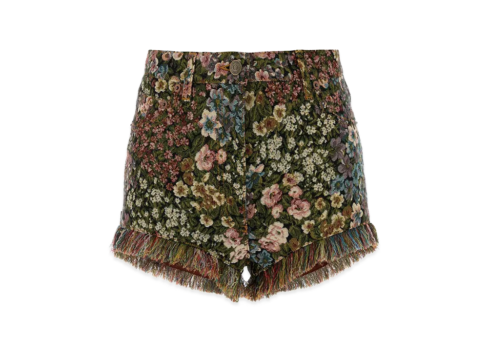 Valentino Women's Embroidered Canvas Shorts "Floral"