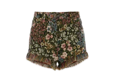 Valentino Women's Embroidered Canvas Shorts "Floral"