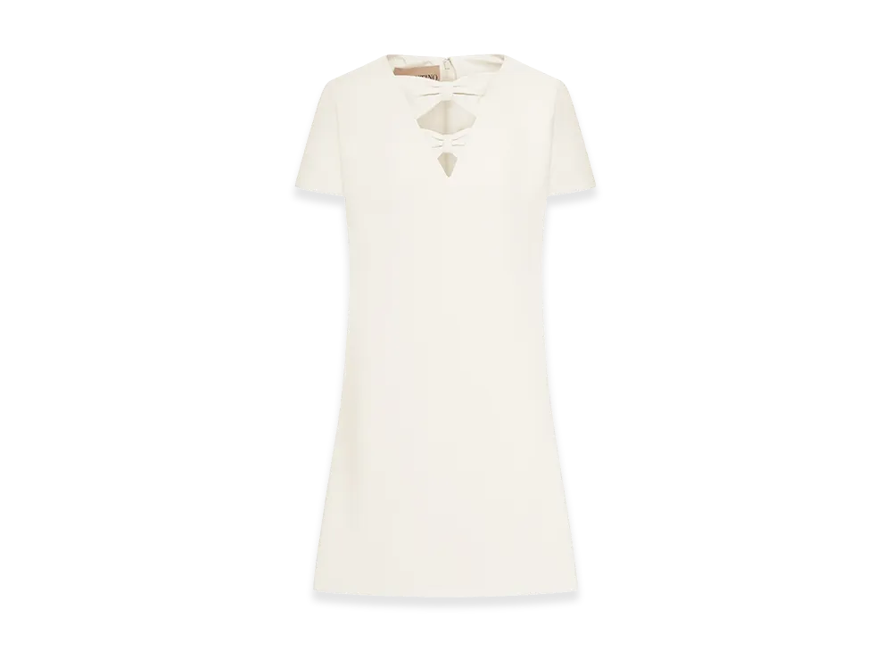 Valentino Women's Crepe Mini Dress With Bow Detail "Nude/Neutrals"