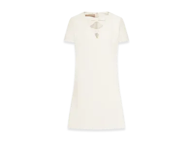 Valentino Women's Crepe Mini Dress With Bow Detail "Nude/Neutrals"