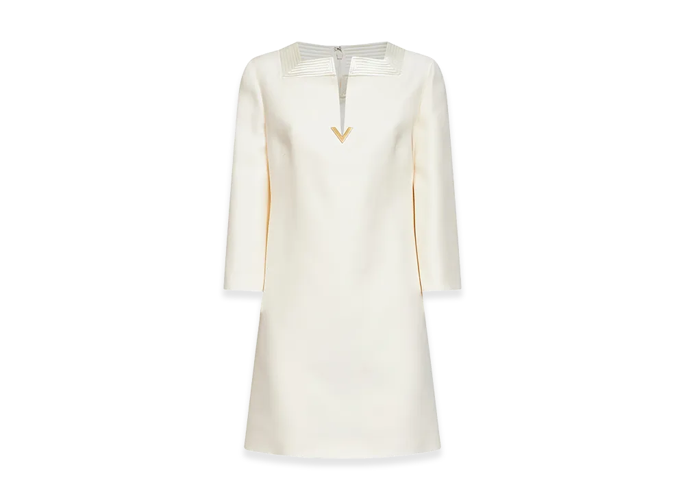 Valentino Women's Short Crepe Couture Dress "White"