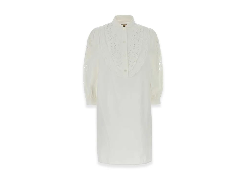 Valentino Women's Poplin Shirt Dress "White"