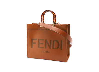 FENDI 2Way Tote Bag/Sunshine Medium "Darkbrown"