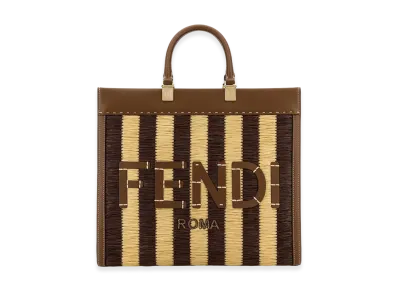 FENDI Women's Rafia Medium Sunshine Shopping Bag "Multicolor"