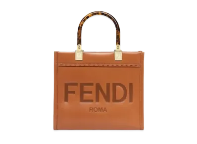 FENDI Sunshine Small Leather Shopper "Brown"
