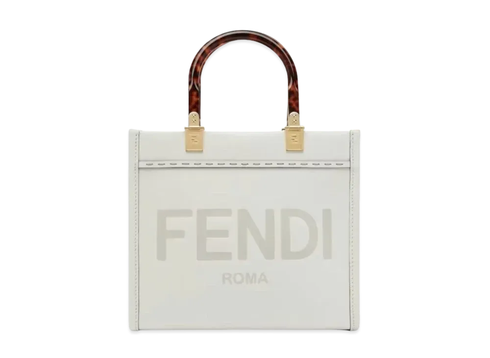 FENDI Sunshine Small Leather Shopper "White"