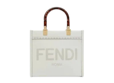 FENDI Sunshine Small Leather Shopper "White"