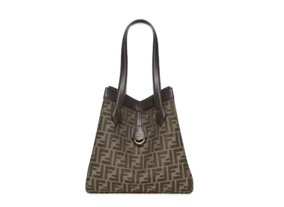 FENDI Origami Medium FF Jacquard Fabric Bag "Brown"