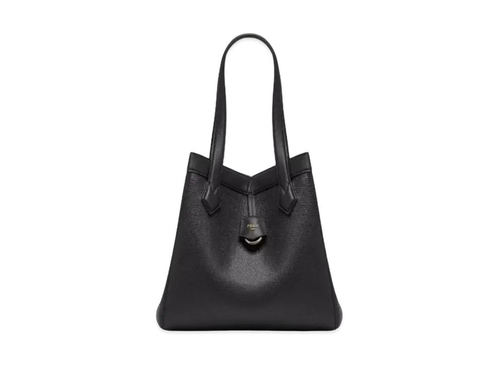 FENDI Origami Medium Leather Bag "Black"