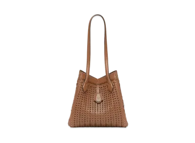 FENDI Origami Medium Interlaced Leather Bag That Can Be Transformed "Brown"