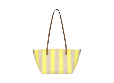 FENDI Small Roll Reversible Shopper In Pequin Striped and FF Fabric "Yellow"