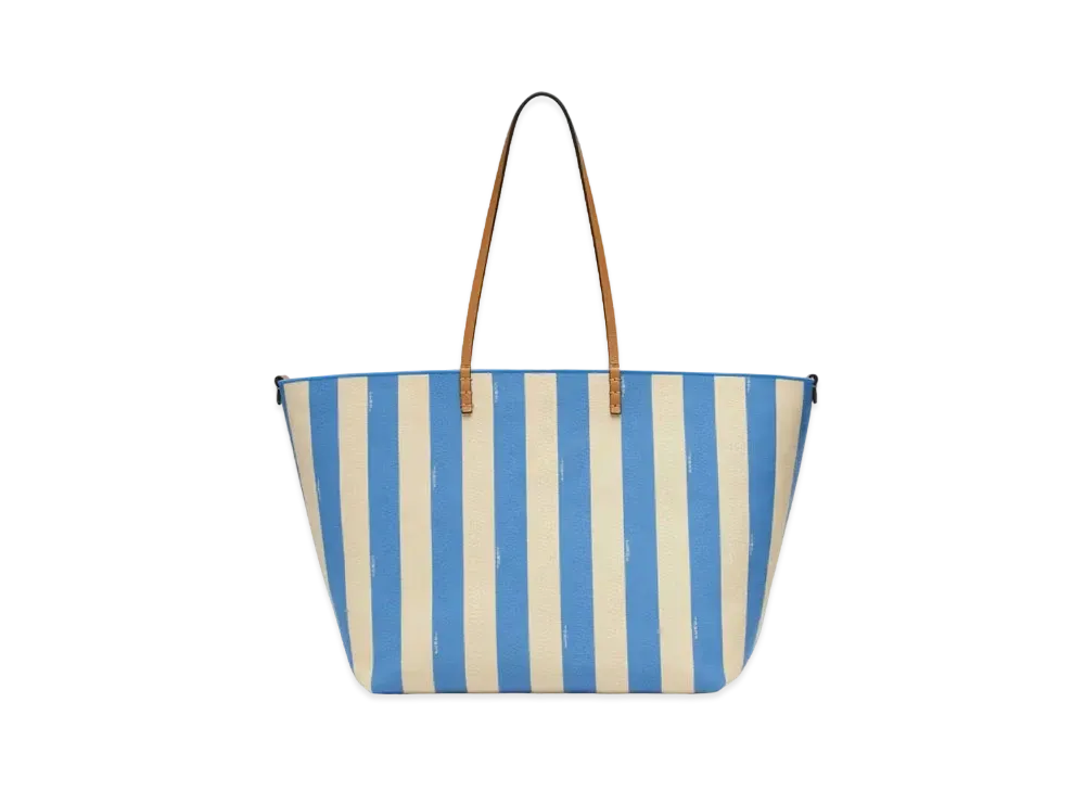 ロール ラージ リバーシブルトートバッグ ペカンストライプ ロール ラージ ファブリック ライトブルー | Fendi