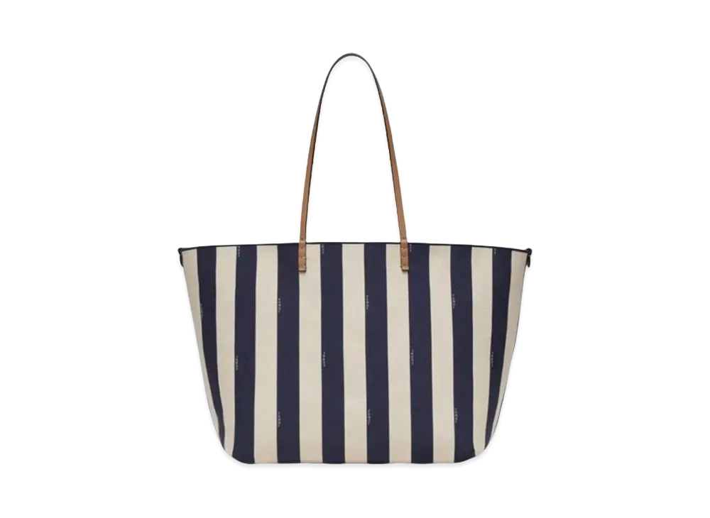FENDI Large Roll Reversible Shopper In Pequin Striped FF fabric "Midnight Blue"