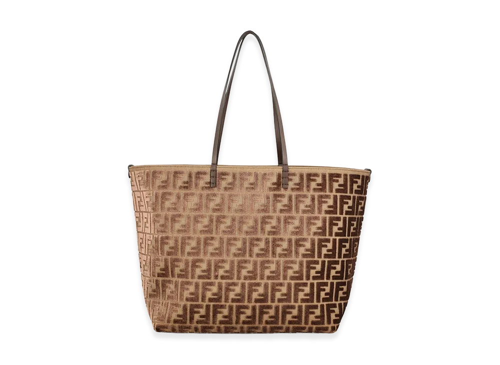 FENDI Women's Roll Large Reversible Shopping Bag "Brown"