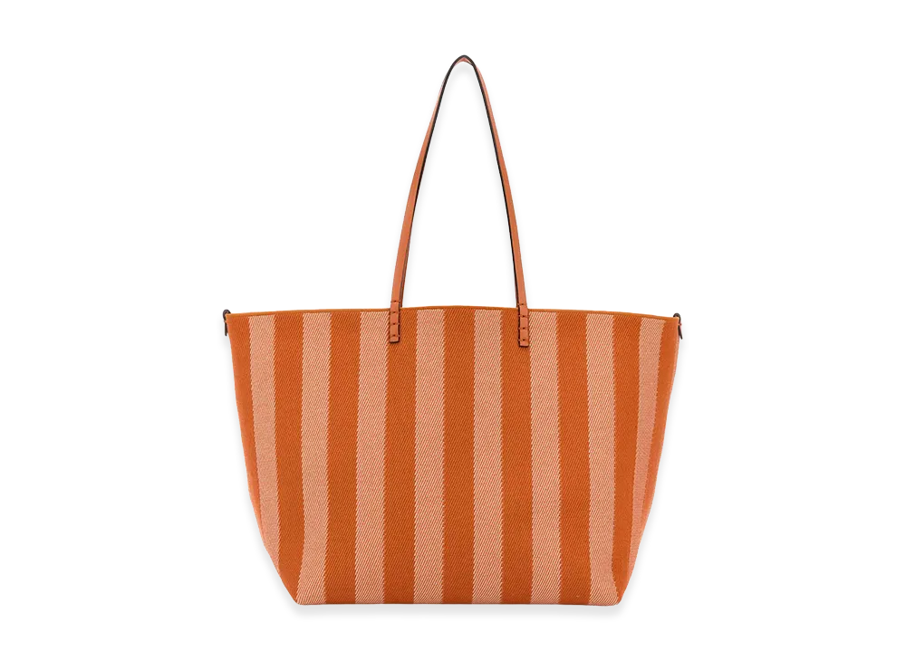 FENDI Women's Embroidered Jacquard Large Roll Shopping Bag "Orange"
