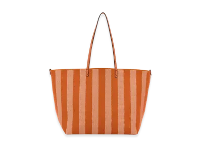 FENDI Women's Embroidered Jacquard Large Roll Shopping Bag "Orange"