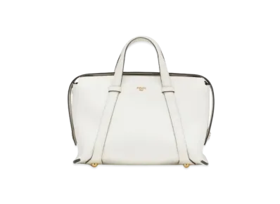 FENDI Boston 365 Leather Bag "Ice White"