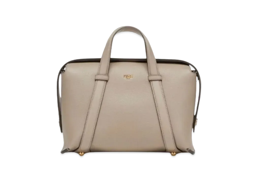 FENDI Boston 365 Leather Bag "Dove Gray"