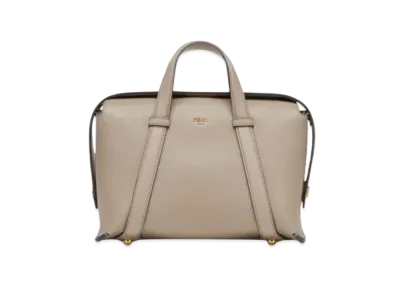 FENDI Boston 365 Leather Bag "Dove Gray"