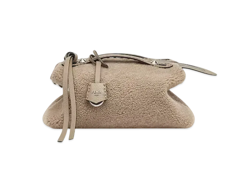 FENDI By The Way Selleria Medium Sheepskin Bag "Gray"