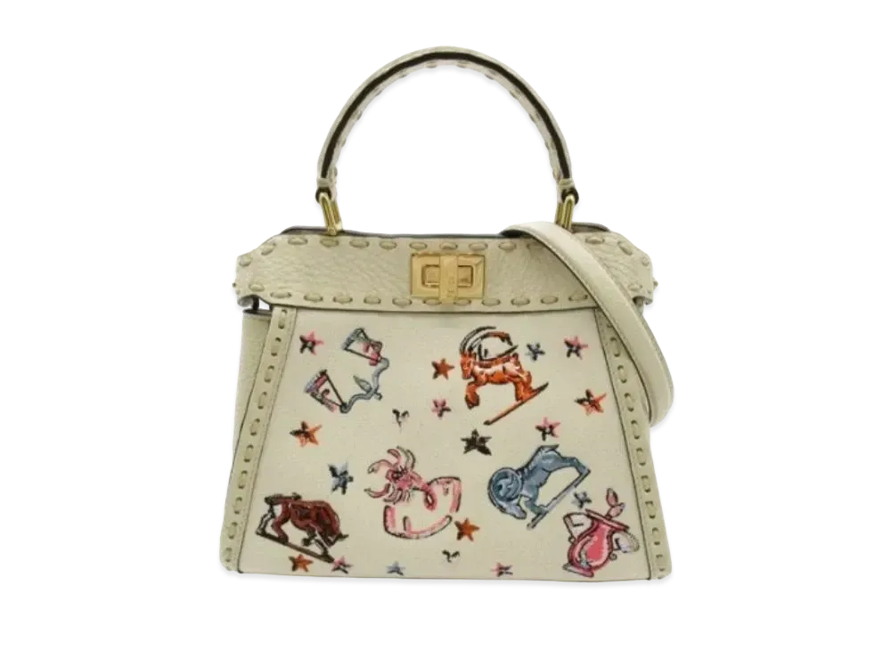 FENDI Mini Peekaboo 2way Shoulder Bag "Ivory"