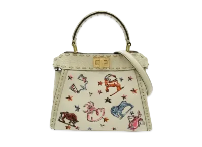 FENDI Mini Peekaboo 2way Shoulder Bag "Ivory"